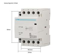 AKDDNZX 4P AC Contactor 32A Household Contactor 110V 24V 220V 240V 400V~ 4NO 4NC 2NO2NC 3NO1NC 50/60Hz 35mm din rail CT1-63(4NO AC110V)