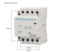 AKDDNZX 4P AC Contactor 63A household contactor 24V 110V 220V 240V 400V~ 4NO 4NC 2NO2NC 50/60Hz 35mm din rail CT1-63 .(4NO AC110V)