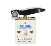 AKDDNZX Mechanical valve S3D-M5/06/08 short handle control valve two-position three-way pneumatic switch valve(S3D-08)