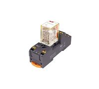 AKDDNZX Plug-In Miniature Power Intermediate Relay + With Socket RKF4C Set 6A 14 Feet 4NO4NC Electromagnetic Relay DC24 AC230(4CO730LT SKC14 ST)