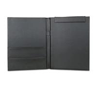 AKDJGFP Leather Document Folder A4 PU Leather Planner Notebook Ring Binder File Folder Portfolio Office For Documents Paper Writing Board(Black A)