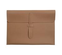 AKDJGFP Leather Document Folder A4 Thick Leather Document Bag, Folder,Business Information, And Office Supplies(Khaki)