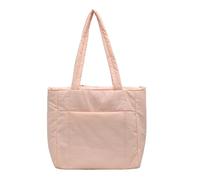 AKDJGFP Puffer Bag Women Tote Bag Solid Color Puffer Shoulder Bag Large Capacity Handbags Simple Bags(Pink)