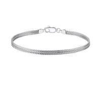 AKDJGFP Silver Bracelet For Women Silver Rhodium Plated Personalized 2.8mm Flat Mesh Chain Bracelet Various Size Selection(Silver-20cm)