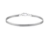 AKDJGFP Silver Bracelet For Women Silver Rhodium Plated Personalized 2.8mm Flat Mesh Chain Bracelet Various Size Selection(Silver-21.5cm)