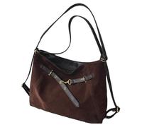 AKDJGFP Suede Bag Autumn Winter Vintage Saddle Brown Suede Three Ways To Carry Small Good Looking Double Shoulder Bag(Coffee)