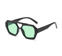 AKDJGFP Sunglasses Square Vintage Sunglasses Woman Big Frame Sun Glasses Female Fashion Outdoors Candy Colors Mirror Oculos De Sol(Black Green)