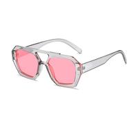 AKDJGFP Sunglasses Square Vintage Sunglasses Woman Big Frame Sun Glasses Female Fashion Outdoors Candy Colors Mirror Oculos De Sol(Gray Pink)