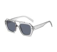AKDJGFP Sunglasses Square Vintage Sunglasses Woman Big Frame Sun Glasses Female Fashion Outdoors Candy Colors Mirror Oculos De Sol(Trans Gray)