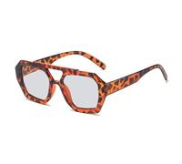 AKDJGFP Sunglasses Square Vintage Sunglasses Woman Big Frame Sun Glasses Female Fashion Outdoors Candy Colors Mirror Oculos De Sol(Leopard)