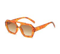 AKDJGFP Sunglasses Square Vintage Sunglasses Woman Big Frame Sun Glasses Female Fashion Outdoors Candy Colors Mirror Oculos De Sol(Yellow Leopard)
