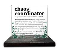 Akeke Chaos Coordinator Appreciation Desk Decorative Sign, 12 x 10 cm / 4 x 4.8 inches, Acrylic & Pine, Modern Style, Gift for Personal & Professional Relationships