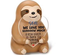 akeke Son, We Love You Sloooow Much Positive Sloth Figurine, Little Emotional Sloth Reminder Birthday Gifts for Son from Dad and Mom, Parents ASH23