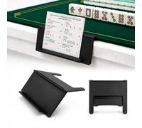 AKELOR Mahjong Card Holder for Table, Under Mat Slide-in Stand for American Mahjong Card, Foldable Angled Viewing Rack, Space Saving Mahjong Table Accessory, Lightweight 3D Printed Card Holder, Black