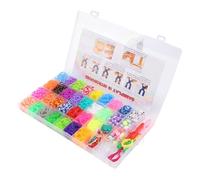 akemaio 30 Colors Rubber Band Bracelet Kit Colorful Rubber Band Bracelet Making Kit for Kids Over 7 Years Old (36 Grid Box)