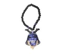 Akemaio Car Hanging Pendant with Samurai Hannya Japanese Oni Helmet Car Rear View Mirror Charm Fashion Pendant Car Decoration (C)