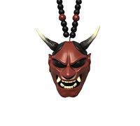 Akemaio Car Hanging Pendant with Samurai Hannya Japanese Oni Helmet Car Rear View Mirror Charm Fashion Pendant Car Decoration (J)