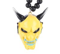 Akemaio Car Hanging Pendant with Samurai Hannya Japanese Oni Helmet Car Rear View Mirror Charm Fashion Pendant Car Decoration (E)