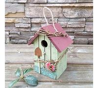 Akemaio Wooden Wild Bird House Nesting Box 7.8 inch Wooden Birdhouse Hand-Painted Bird House for Outdoor Hanging Bird House Garden Decoration