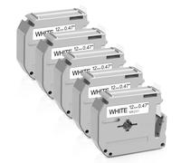 Aken Compatible M-K231 Label Tape for Brother Ptouch M Tape 12mm x 8m Black on White MK231 MK-231 M-K231S for Brother PT-M95 PT-65 PT-90 PT-80 PT-70 PT-85 Label Printer