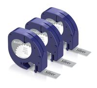 Aken Metallic Silver Label Tape Compatible with Dymo Letratag Label Tape