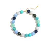 Akeoqi Colorful Chunky Beaded Necklaces for Women Boho Collar Statement Choker Necklaces Trendy Big Multicolor Blue Beads Neckalce Summer Beach Jewelry Adjustable, Standard size, Resin, No Gemstone
