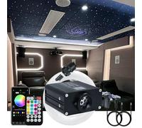 AKEPO 16W Small Size RGBW Twinkle Fiber Optic Light Kit, APP Music Activated Mixed 460pcs 9.8ft/3m Optical Fiber Star Ceiling Light Kit for Car Headliner Star/Home