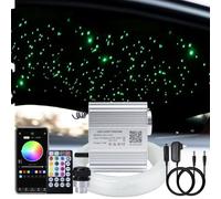 AKEPO Upgraded 10W Twinkle+Music Effect+APP Control Fiber Optic Lights kit for Star Ceiling Sky Light Car/Home, RGBW Light Engine+Optical Fiber Cable 295pcs of 9.8ft/3m(0.03+0.04+0.06in)+28key Remote