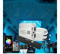 AKEPO Upgraded 16W Dual Head+Twinkle+Shooting Star Fiber Optic Lights Kit, Car Home Use RGBW Star Ceiling Sky Light APP Meteor Music Activated Light Engine+ 920pcs of Mixed Diameter Fibers 9.8ft/3m