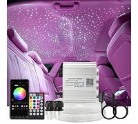 AKEPO Upgraded Car Home APP Fiber Optic Lights Kit 16W RGBW Dual Head Twinkle and Music Effect Star Ceiling Sky Light, Optical Fiber Cable 900 Strands of 0.03in/0.75mm 9.8ft/3m+28key RF Remote Control