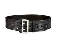 Aker Leather B03 Belt, Half Leather Lined 2.25 Inch Wide with Two Prong Chrome Buckle, Order Two Sizes Larger Than Pants Size