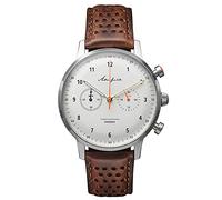 AKERFALK Quartz Hybrid Mechanical Steel Leather White Brown 24 Hours Vintage Men Watch