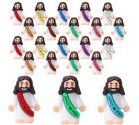 AKFAHOIF 20PCS Little Jesus Figures, Mini Jesus Figurines in Bulk, Multicolor Tiny Jesus Figures, Miniature Figurines to Hide and Seek Religious Gifts for Easter Egg Stuffers