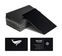 Akfldms 0.42mm Metal Business Card Blanks Engraving 50 Pcs Premium Aluminum Sheet Multipurpose DIY Gift Metal Cards Matte Black Metal Business Card