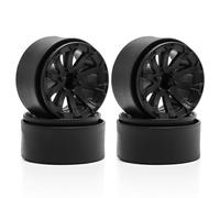 Akfldms 1:10 Rc Crawler 1.9 Inch Beadlock Wheel Rim 4pcs ABS Plastic for Trx4 Trx6 Scx10 Cc01 D90 Hub Black