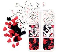 Akfldms 1 Boxes 3D Polymer Clay Charms for Manicure and DIY Crafts, Nail Gems, Poker Style