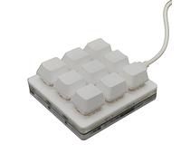Akfldms 1 PCS 9-Key Mini Mechanical Keypad Select All Copy Paste Custom Shortcut Key One-Key Password Mechanical Osu Game White Plastic Red Keyboard