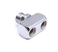Akfldms 1 Piece Diving Regulator Connected To Bcd3-Way Tee Connector 1X9/16-18 2A UNF To 2X3/8-24 UNF Silver Chrome Plated Copper