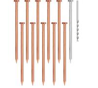 Akfldms 10 Pack Copper Nails for Killing Trees, 4" Copper Nails Stump Removal, Tree Stump Killing with Long SteelNail and Drill