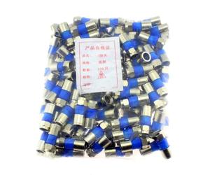 Akfldms 100PCS/Bag All-Copper Waterproof 75-5 RG6 Extruded F-Head British TV Cable 24 Shielded Universal Connector Easy Install A