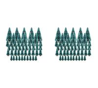 Akfldms 100PCS Miniature Artificial Christmas Tree Small Snow Frost Trees Pine Trees Christmas DIY Party Decoration Crafts