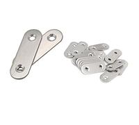 Akfldms 10Pcs 50x16mm Straight Joining Mending Flat Plate Bracket with 20Pcs 40mm Flat Bracket Straight Mending Fixing Plates