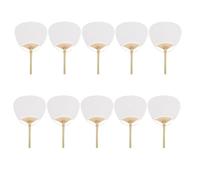 Akfldms 10pcs Pure White Bamboo Handle Blank Calligraphy Painting Blank Group Fan White Fan