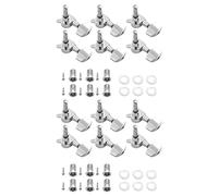 Akfldms 12 Pieces Silver Acoustic Guitar Machine Heads Knobs Guitar String Tuning Peg Tuner(6 for Left + 6 for Right)