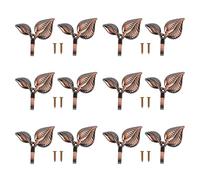 Akfldms 12 x Iron Leaf Shaped Curtain Tie Backs Holders Wall Hooks Home Decor, Red Bronze