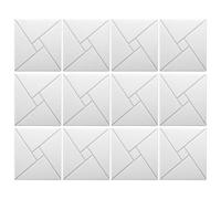 Akfldms 12Pcs Acoustic Panels with Self-Adhesive, 12x12x0.4In Sound Proof Foam Panels, Sound Absorbing Tile for Walls White