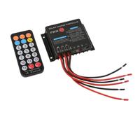 Akfldms 12V 24V 10A IP68 Waterproof Solar Charge Controller Li-Ion, Lead Acid Battery Regulator with IR Remote Control