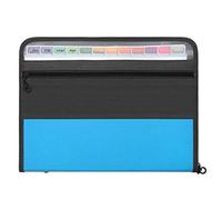 Akfldms 13 Pockets Expanding File Folder, Accordion Document Organizer Letter A4 Size Zipper Closure