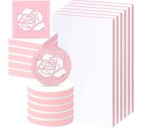 Akfldms 18 Pcs Rubber Stamp Carving Blocks Linoleum Blocks 4"X6" and 2"X2" Round Square Rectangle Block Carving Kit for DIY B