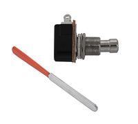 Akfldms 1x Guitar Fret Crowning Luthier File Stainless Steel & 1x Guitar Pedal 2 Pin Momentary Effects Push Button Foot Switch